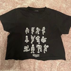 Brandy Melville Skeleton Crop Top